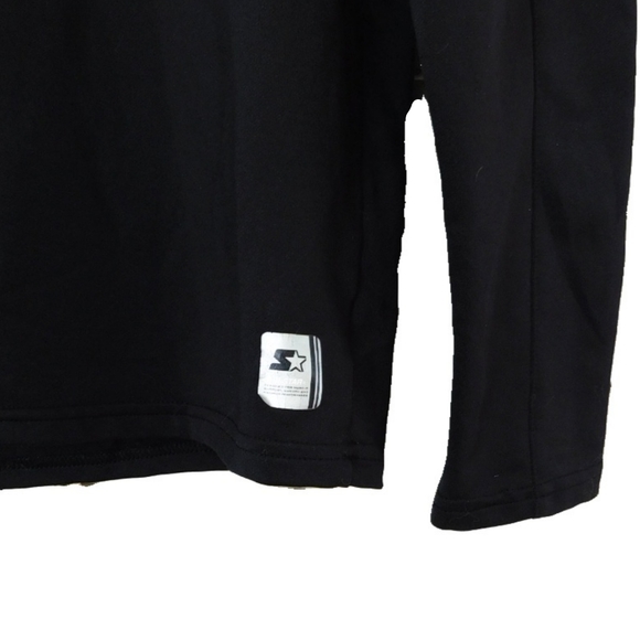 STARTER DRI-STAR BLACK 1/4 ZIP WITH WHITE TRIM TOP - Picture 2 of 6